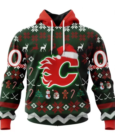 NHL Calgary Flames, Specialized Unisex Christmas Is Coming Graphic Hoodie