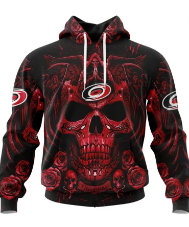 NHL Carolina Hurricanes Special Design With Skull Art Graphic Hoodie