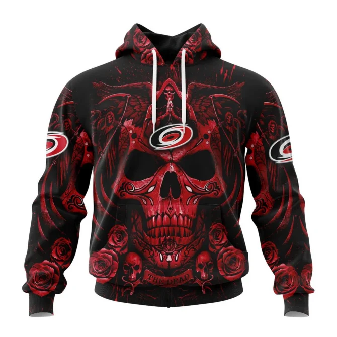 NHL Carolina Hurricanes Special Design With Skull Art Graphic Hoodie