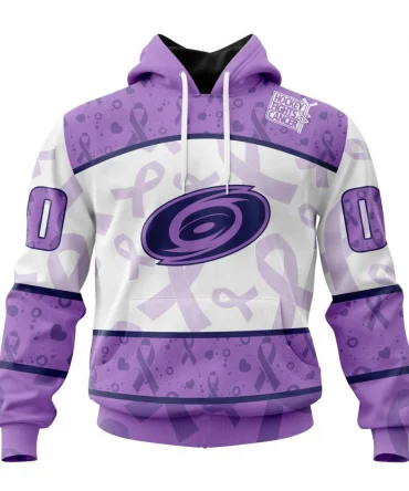 NHL Carolina Hurricanes Special Lavender Fight Cancer Graphic Hoodie