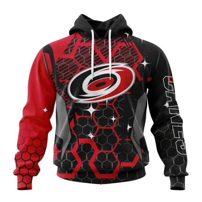 NHL Carolina Hurricanes, Specialized Design With Motocross Syle Graphic Hoodie