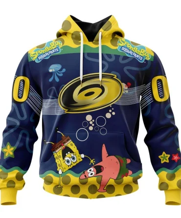 NHL Carolina Hurricanes, Specialized Jersey With Spongebob Graphic Hoodie