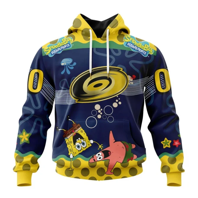 NHL Carolina Hurricanes, Specialized Jersey With Spongebob Graphic Hoodie