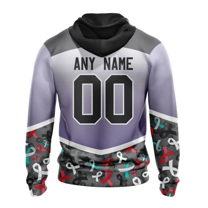 NHL Carolina Hurricanes, Specialized Sport Fights Again All Cancer Graphic Hoodie - Image 2
