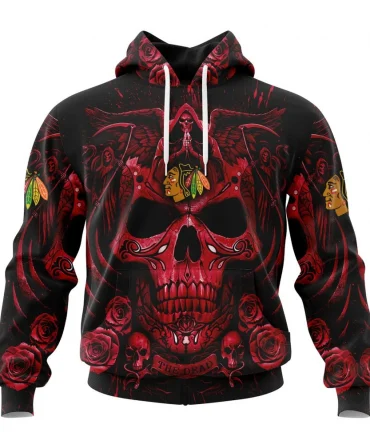 NHL Chicago Blackhawks Special Design With Skull Art Graphic Hoodie