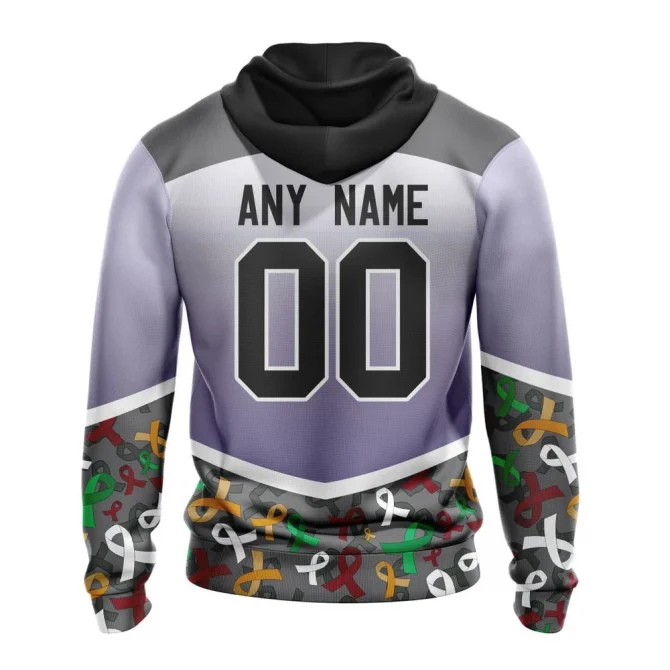 NHL Chicago Blackhawks, Specialized Sport Fights Again All Cancer Graphic Hoodie - Image 2