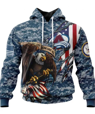 NHL Colorado Avalanche Honor Us Navy Veterans Graphic Hoodie