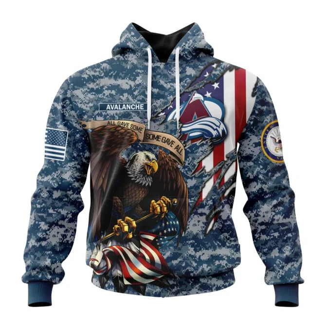 NHL Colorado Avalanche Honor Us Navy Veterans Graphic Hoodie