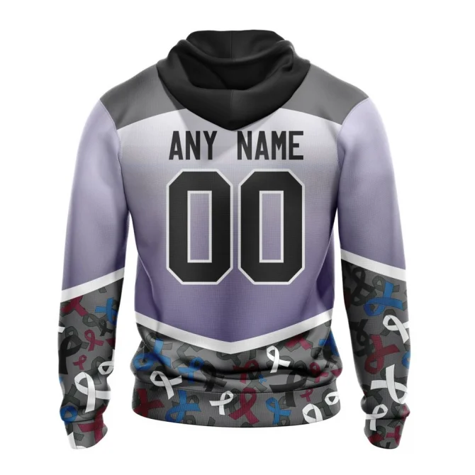 NHL Colorado Avalanche, Specialized Sport Fights Again All Cancer Graphic Hoodie - Image 2