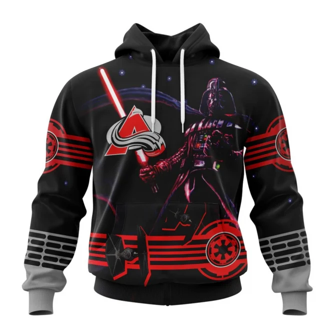 NHL Colorado Avalanche, Specialized Starwar Darth Vader Version Jersey Graphic Hoodie