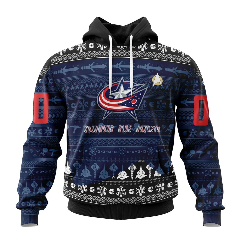 NHL Columbus Blue Jackets Special Star Trek Design Graphic Hoodie