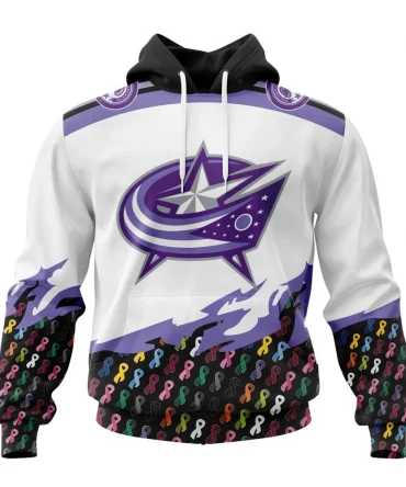 NHL Columbus Blue Jackets, Specialized Kits In October We Stand Together We Can Beat Cancer Graphic Hoodie