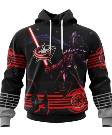 NHL Columbus Blue Jackets, Specialized Starwar Darth Vader Version Jersey Graphic Hoodie