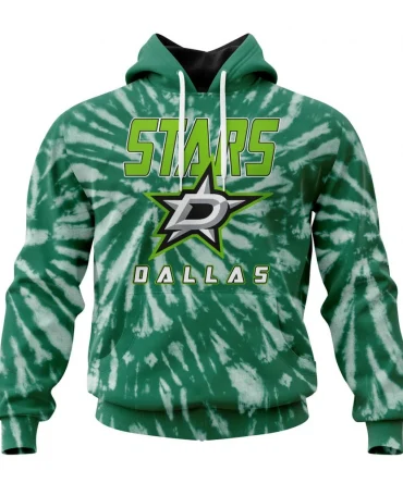 NHL Dallas Stars Special Retro Vintage Tie Dye Graphic Hoodie