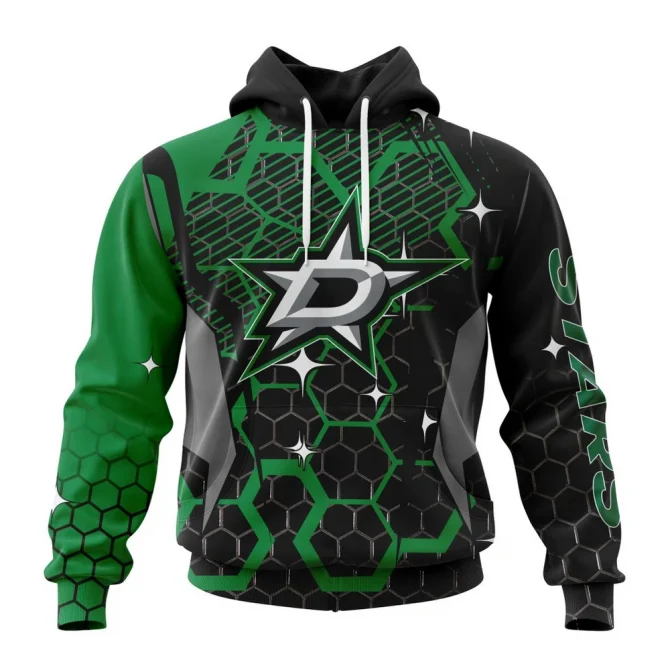 NHL Dallas Stars, Specialized Design With Motocross Syle Graphic Hoodie