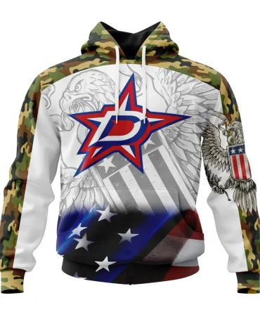 NHL Dallas Stars, Specialized Design With Our America Flag And Our America Eagle Graphic Hoodie