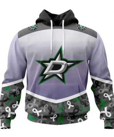 NHL Dallas Stars, Specialized Sport Fights Again All Cancer Graphic Hoodie