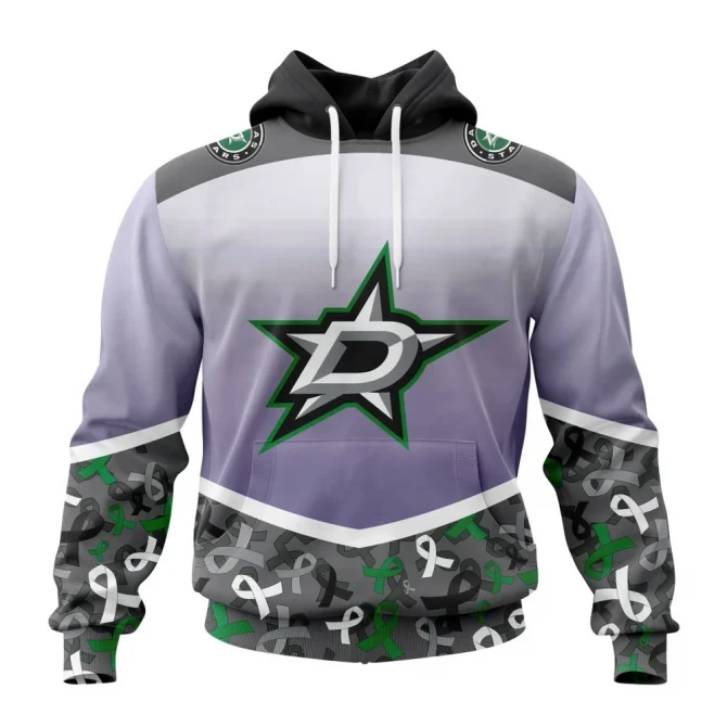 NHL Dallas Stars, Specialized Sport Fights Again All Cancer Graphic Hoodie