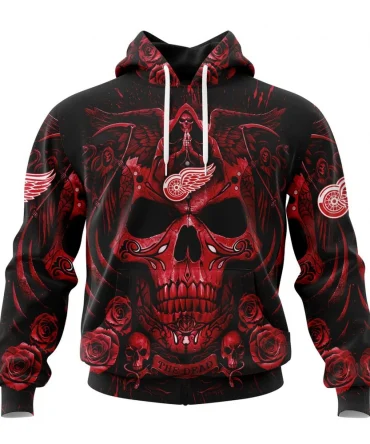 NHL Detroit Red Wings Special Design With Skull Art Graphic Hoodie