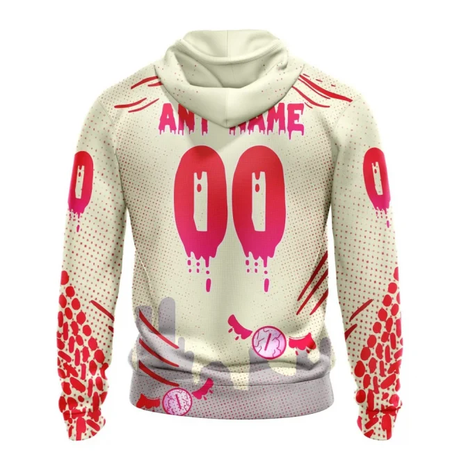 NHL Detroit Red Wings, Specialized Jersey For Halloween Night Graphic Hoodie - Image 2