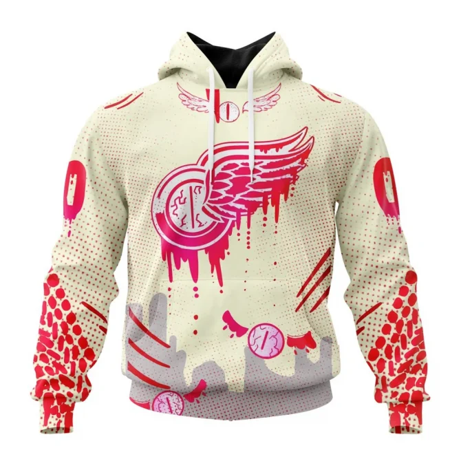 NHL Detroit Red Wings, Specialized Jersey For Halloween Night Graphic Hoodie