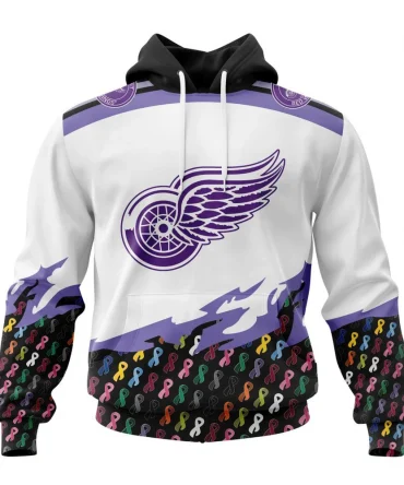 NHL Detroit Red Wings, Specialized Kits In October We Stand Together We Can Beat Cancer Graphic Hoodie