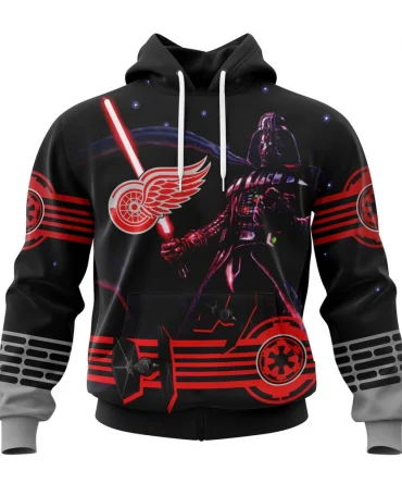 NHL Detroit Red Wings, Specialized Starwar Darth Vader Version Jersey Graphic Hoodie