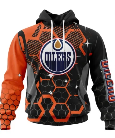 NHL Edmonton Oilers, Specialized Design With Motocross Syle Graphic Hoodie
