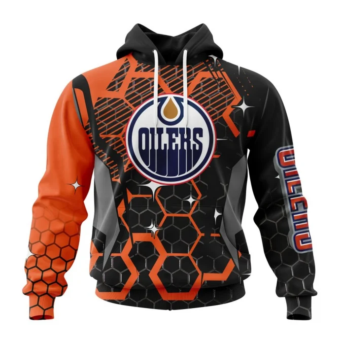 NHL Edmonton Oilers, Specialized Design With Motocross Syle Graphic Hoodie