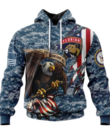 NHL Florida Panthers Honor Us Navy Veterans Graphic Hoodie