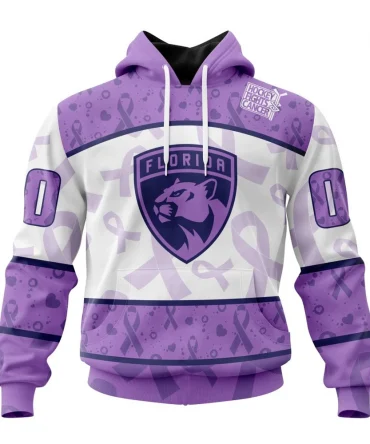 NHL Florida Panthers Special Lavender Fight Cancer Graphic Hoodie