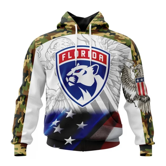 NHL Florida Panthers, Specialized Design With Our America Flag And Our America Eagle Graphic Hoodie