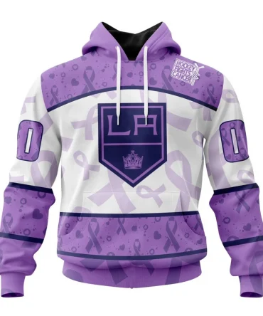 NHL Los Angeles Kings Special Lavender Fight Cancer Graphic Hoodie