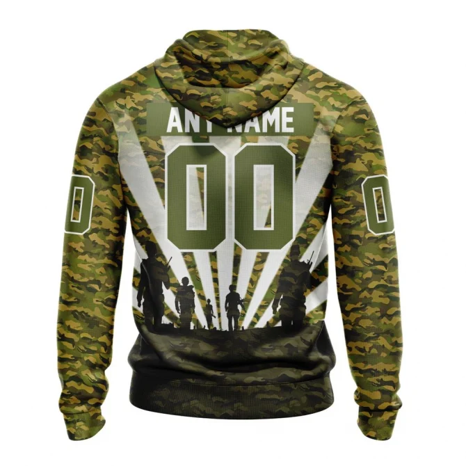 NHL Los Angeles Kings Special Military Camo Kits For Veterans Day And Rememberance Day Graphic Hoodie - Image 2