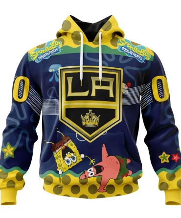 NHL Los Angeles Kings, Specialized Jersey With Spongebob Graphic Hoodie