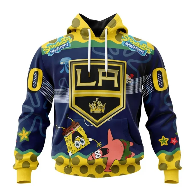 NHL Los Angeles Kings, Specialized Jersey With Spongebob Graphic Hoodie