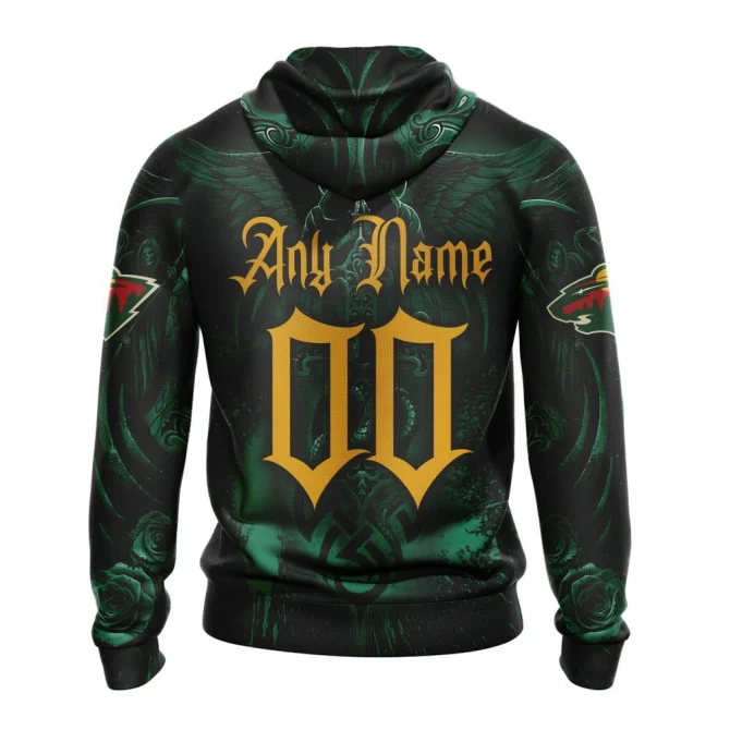 NHL Minnesota Wild Special Design With Skull Art Graphic Hoodie - Image 2