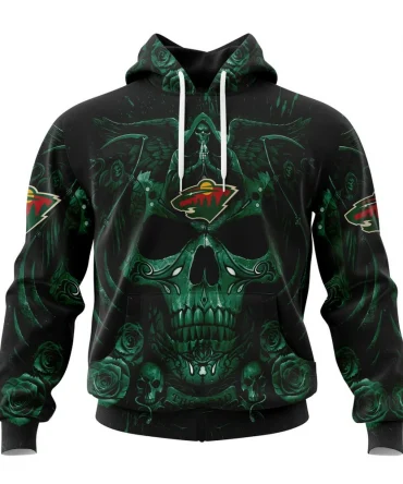 NHL Minnesota Wild Special Design With Skull Art Graphic Hoodie