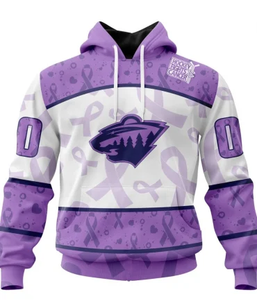 NHL Minnesota Wild Special Lavender Fight Cancer Graphic Hoodie