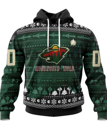 NHL Minnesota Wild Special Star Trek Design Graphic Hoodie