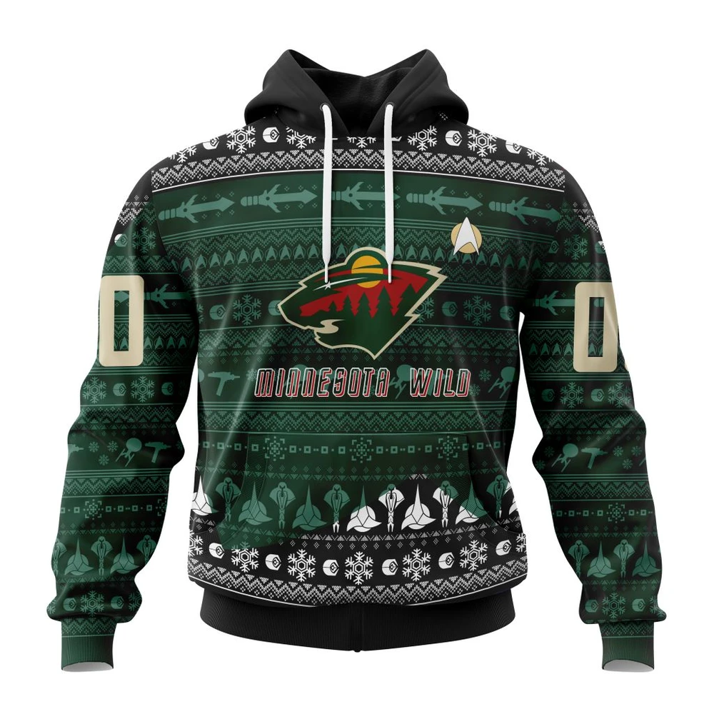 NHL Minnesota Wild Special Star Trek Design Graphic Hoodie