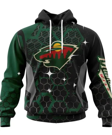 NHL Minnesota Wild, Specialized Design With Motocross Syle Graphic Hoodie