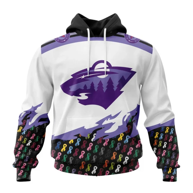 NHL Minnesota Wild, Specialized Kits In October We Stand Together We Can Beat Cancer Graphic Hoodie