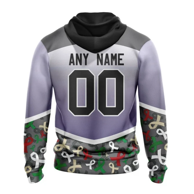 NHL Minnesota Wild, Specialized Sport Fights Again All Cancer Graphic Hoodie - Image 2