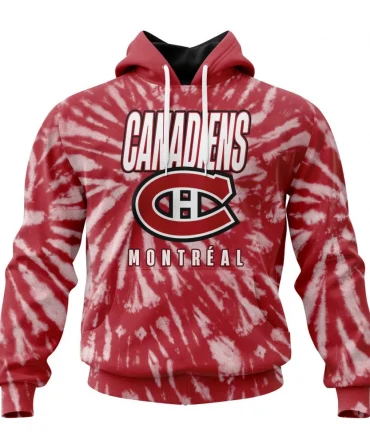 NHL Montreal Canadiens Special Retro Vintage Tie Dye Graphic Hoodie