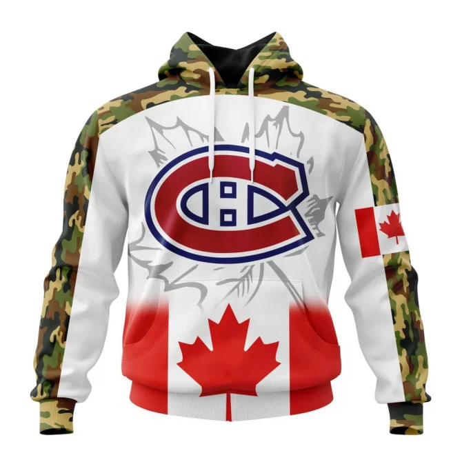 NHL Montreal Canadiens, Specialized Design With Our Canada Flag Graphic Hoodie