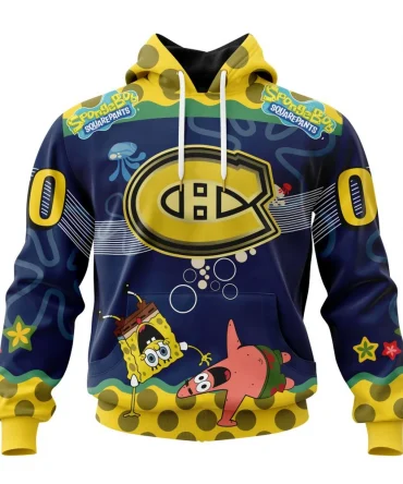 NHL Montreal Canadiens Specialized Jersey With Spongebob Graphic Hoodie
