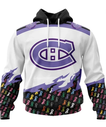 NHL Montreal Canadiens, Specialized Kits In October We Stand Together We Can Beat Cancer Graphic Hoodie