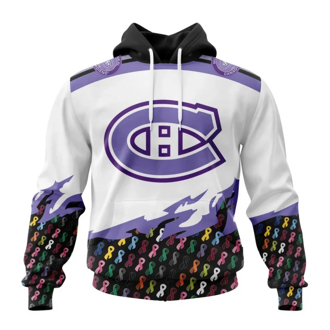 NHL Montreal Canadiens, Specialized Kits In October We Stand Together We Can Beat Cancer Graphic Hoodie