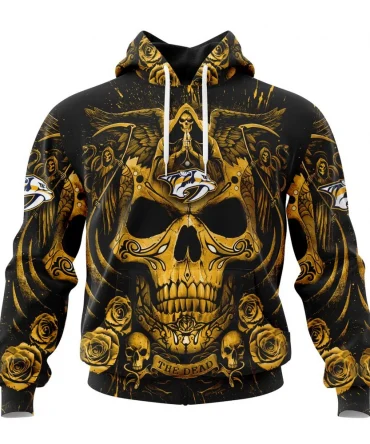 NHL Nashville Predators Special Design With Skull Art Graphic Hoodie